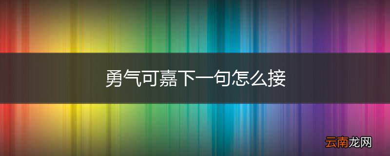 勇气可嘉下一句怎么接