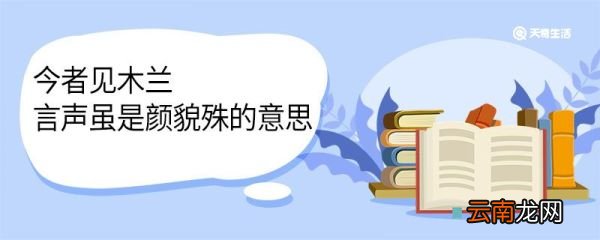 今者见木兰言声虽是颜貌殊的意思 今者见木兰言声虽是颜貌殊翻译