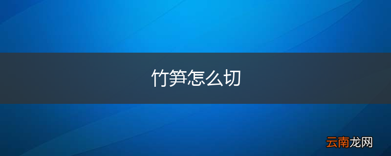 竹笋怎么切