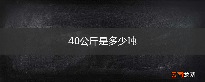 40公斤是多少吨