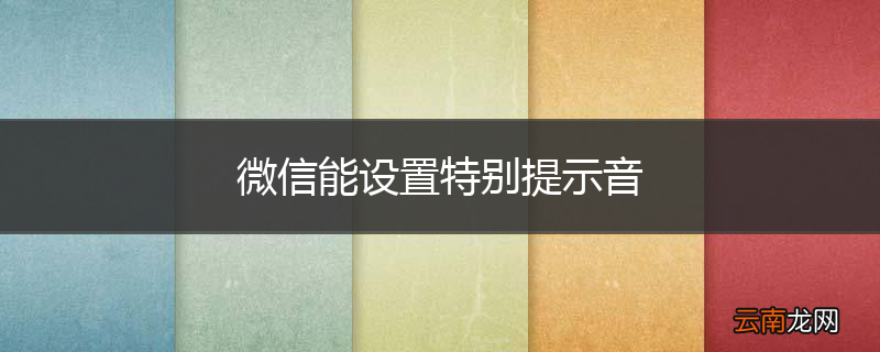 微信能设置特别提示音