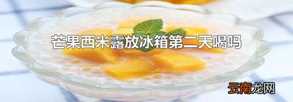 芒果西米露放冰箱第二天喝吗