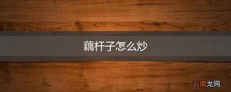 藕杆子怎么炒
