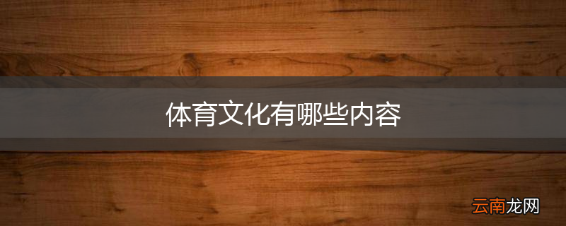 体育文化有哪些内容