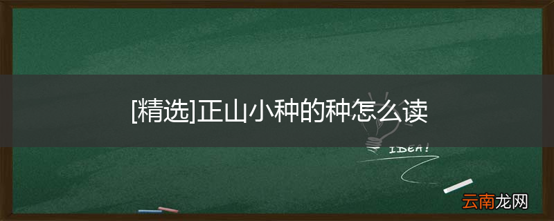 [精选]正山小种的种怎么读