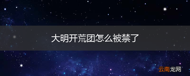 大明开荒团怎么被禁了