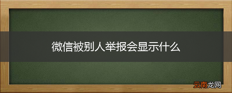 微信被别人举报会显示什么