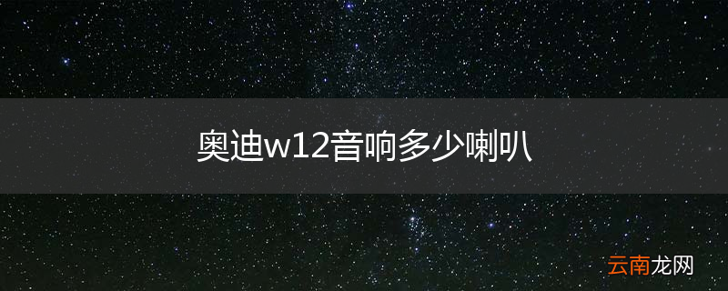 奥迪w12音响多少喇叭