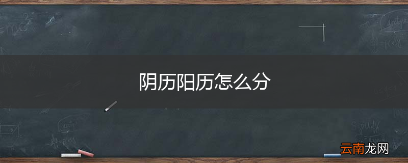 阴历阳历怎么分