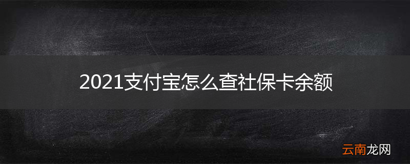 2021支付宝怎么查社保卡余额