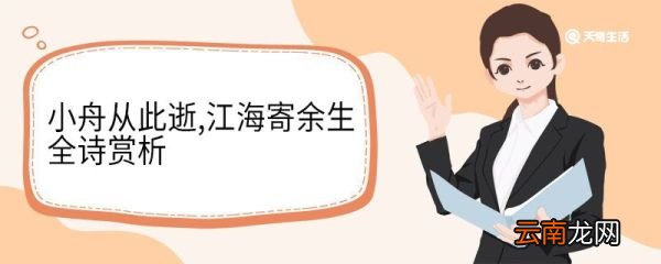 小舟从此逝,江海寄余生全诗赏析 小舟从此逝,江海寄余生全诗的赏析