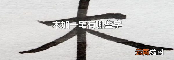 木加一笔有哪些字