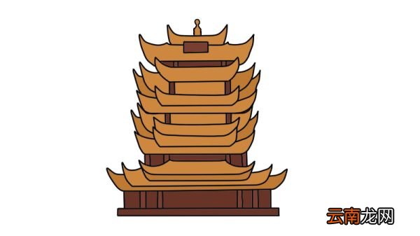 黄鹤楼的简笔画画法黄鹤楼的简笔画步骤