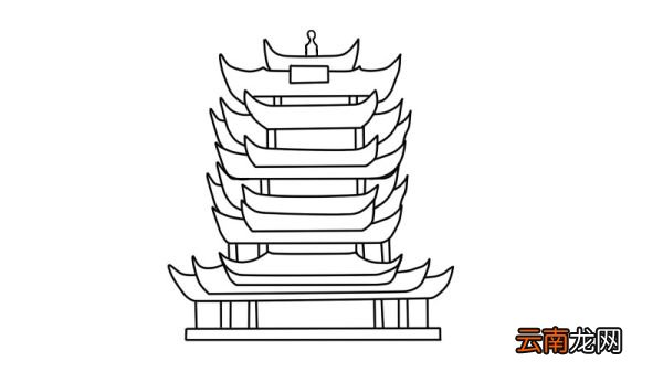 黄鹤楼的简笔画画法黄鹤楼的简笔画步骤