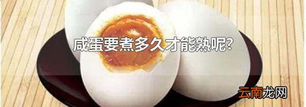 咸蛋要煮多久才能熟呢?
