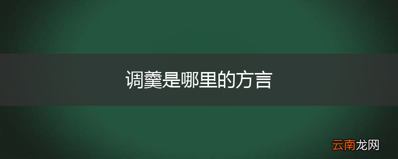 调羹是哪里的方言