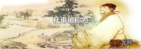 杜甫被称为