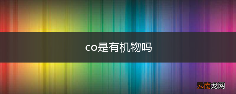 co是有机物吗