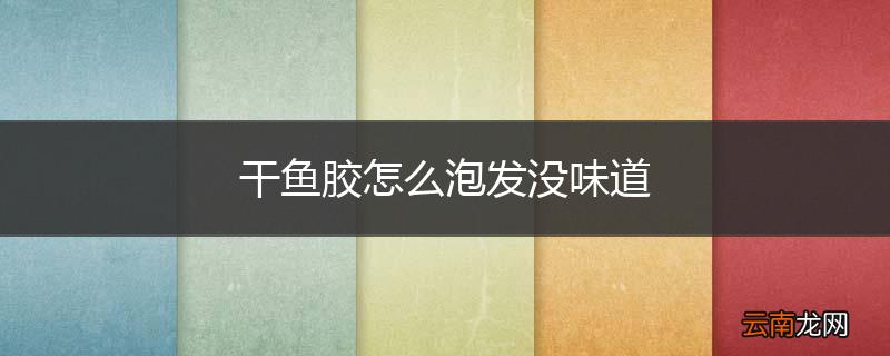 干鱼胶怎么泡发没味道