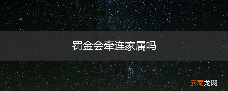 罚金会牵连家属吗