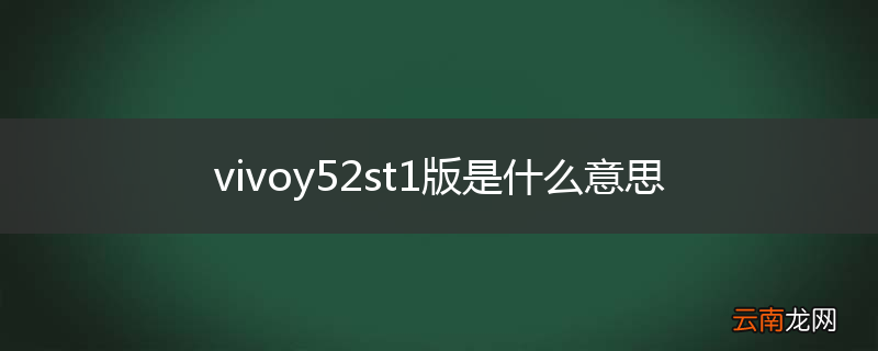 vivoy52st1版是什么意思