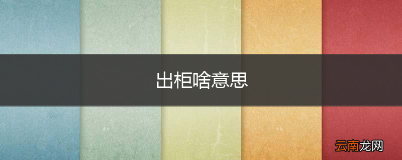出柜啥意思