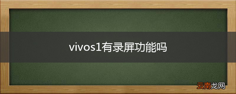 vivos1有录屏功能吗