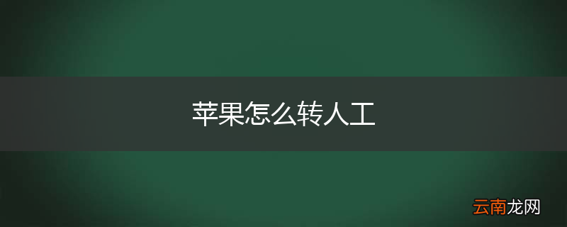 苹果怎么转人工