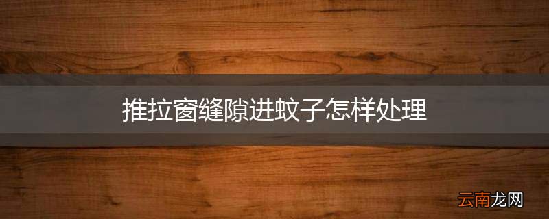 推拉窗缝隙进蚊子怎样处理