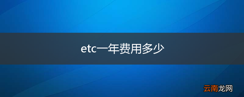 etc一年费用多少