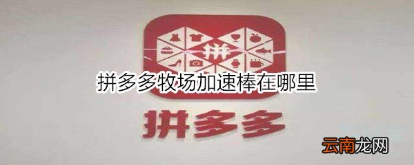 拼多多牧场加速棒在哪里