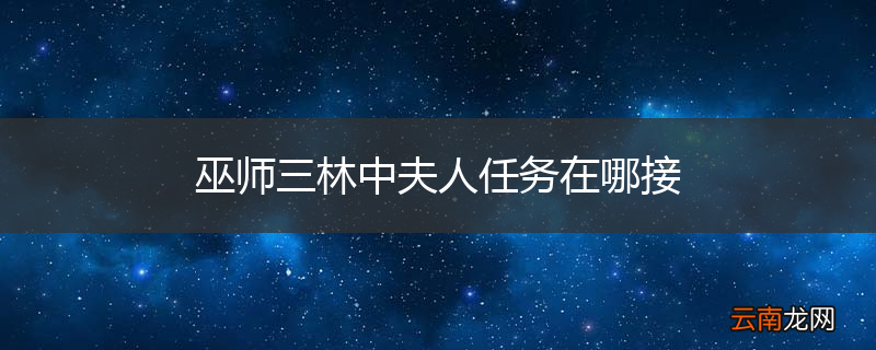 巫师三林中夫人任务在哪接
