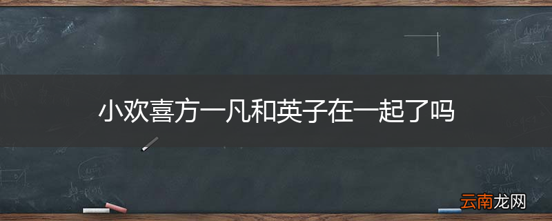 小欢喜方一凡和英子在一起了吗