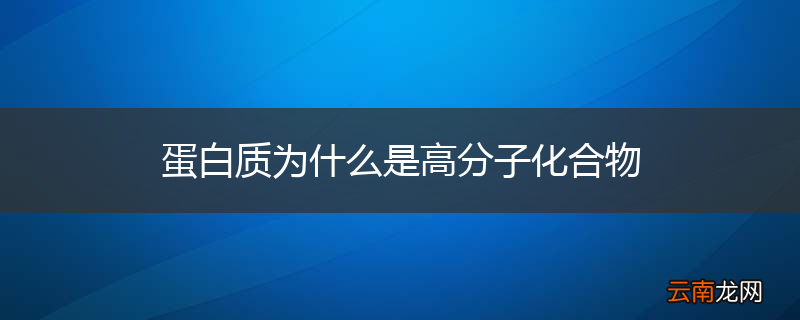 蛋白质为什么是高分子化合物