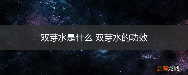 双芽水是什么 双芽水的功效