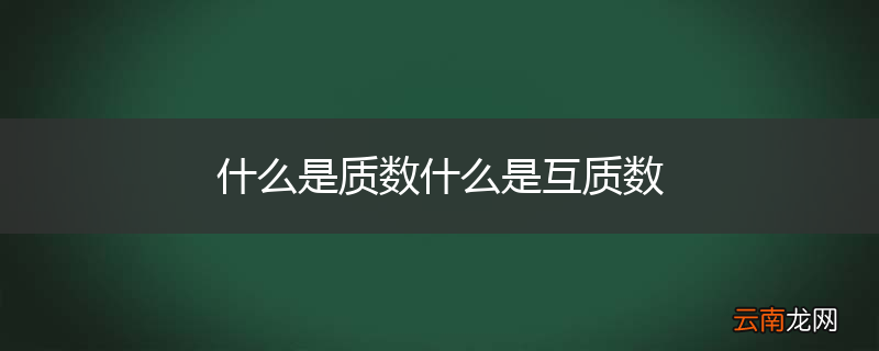 什么是质数什么是互质数