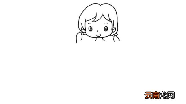 看书的小女孩简笔画