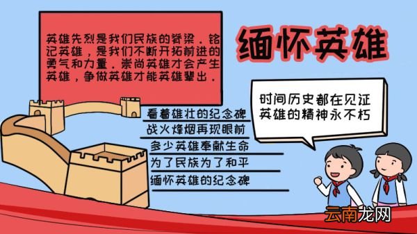缅怀英雄手抄报