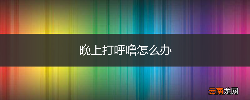 晚上打呼噜怎么办