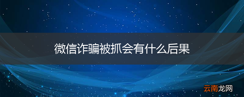 微信诈骗被抓会有什么后果