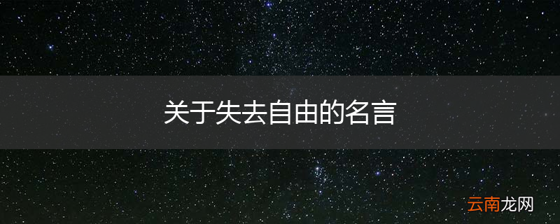 关于失去自由的名言