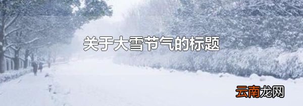 关于大雪节气的标题