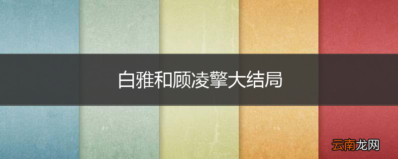 白雅和顾凌擎大结局