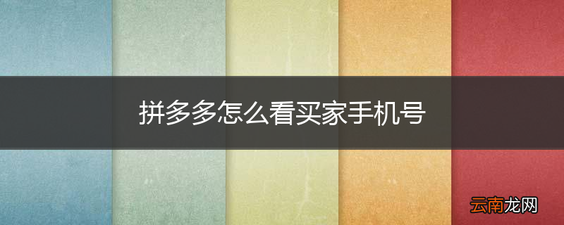 拼多多怎么看买家手机号