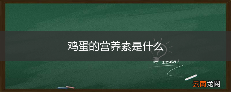 鸡蛋的营养素是什么
