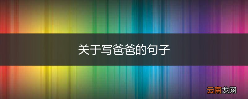 关于写爸爸的句子