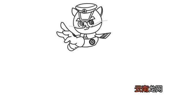 黑猫警长简笔画