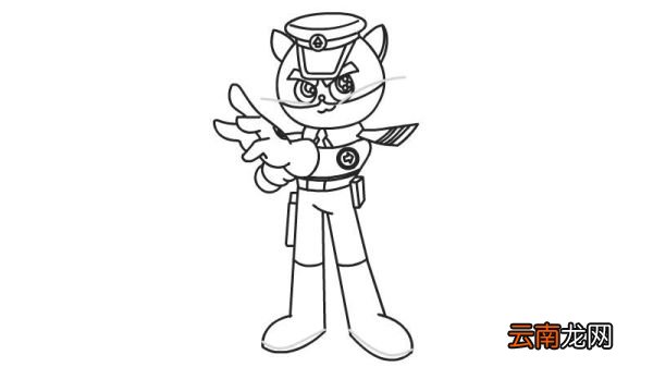 黑猫警长简笔画