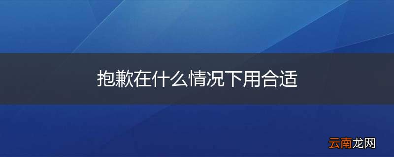 抱歉在什么情况下用合适