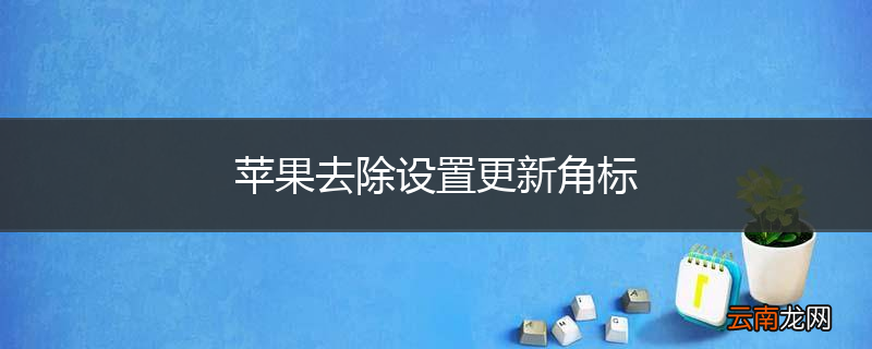 苹果去除设置更新角标